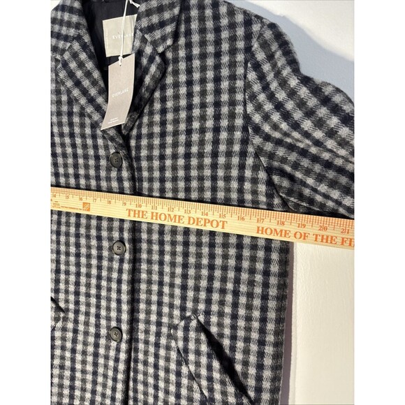 Everlane The Italian ReWool Cocoon Coat Navy/Gray Check Women's Size XXS New - Picture 5 of 16